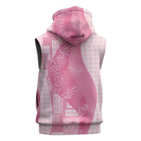 Polynesian Tribal Pattern Patchwork Picturesque Sleeveless Hoodie Rose Pink LT7 - Polynesian Pride