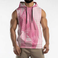 Polynesian Tribal Pattern Patchwork Picturesque Sleeveless Hoodie Rose Pink LT7 - Polynesian Pride
