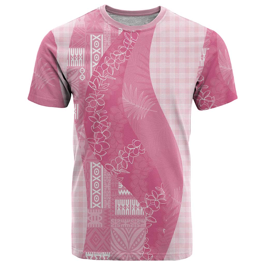 Polynesian Tribal Pattern Patchwork Picturesque T Shirt Rose Pink