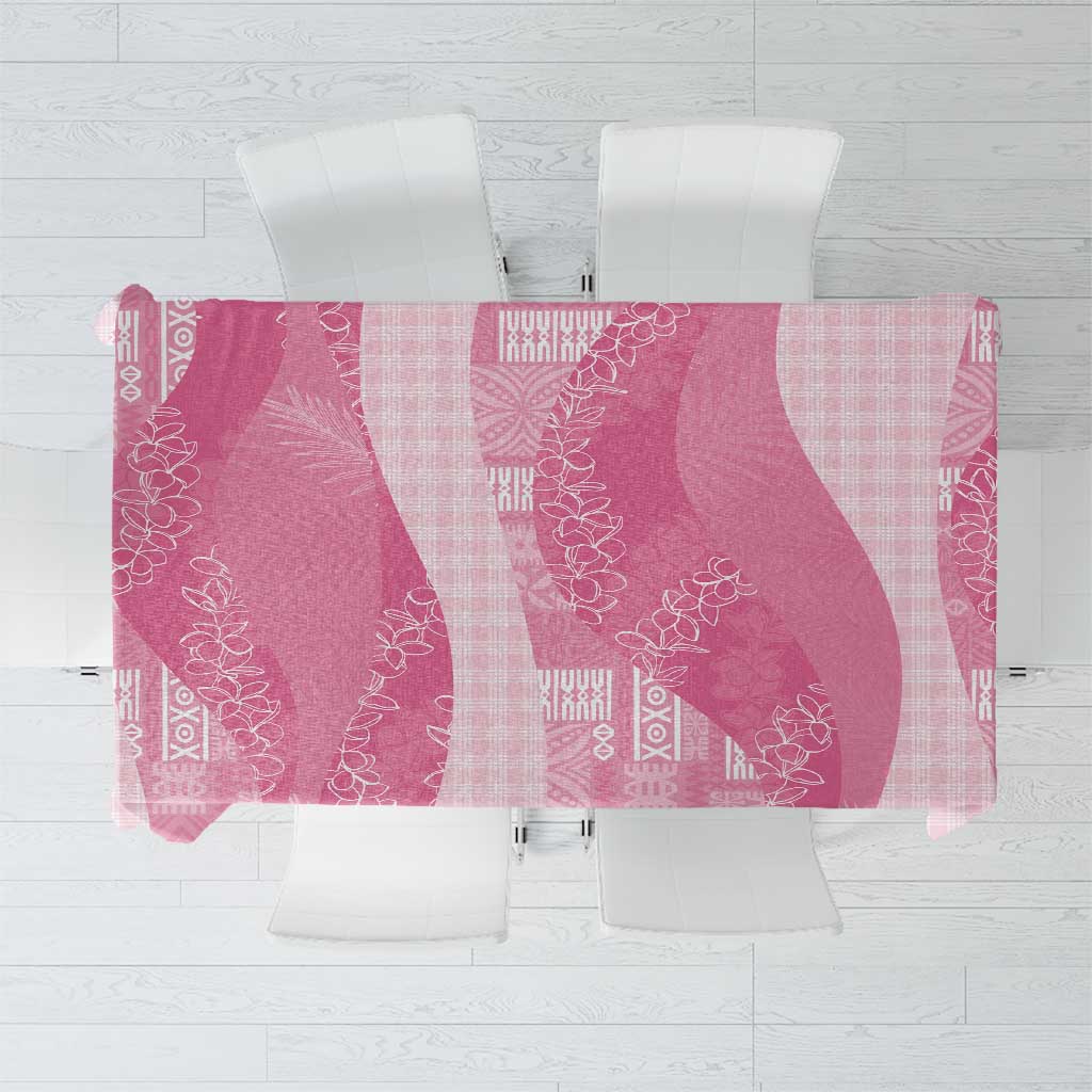 Polynesian Tribal Pattern Patchwork Picturesque Tablecloth Rose Pink