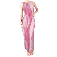 Polynesian Tribal Pattern Patchwork Picturesque Tank Maxi Dress Rose Pink