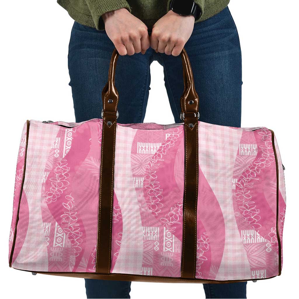 Polynesian Tribal Pattern Patchwork Picturesque Travel Bag Rose Pink