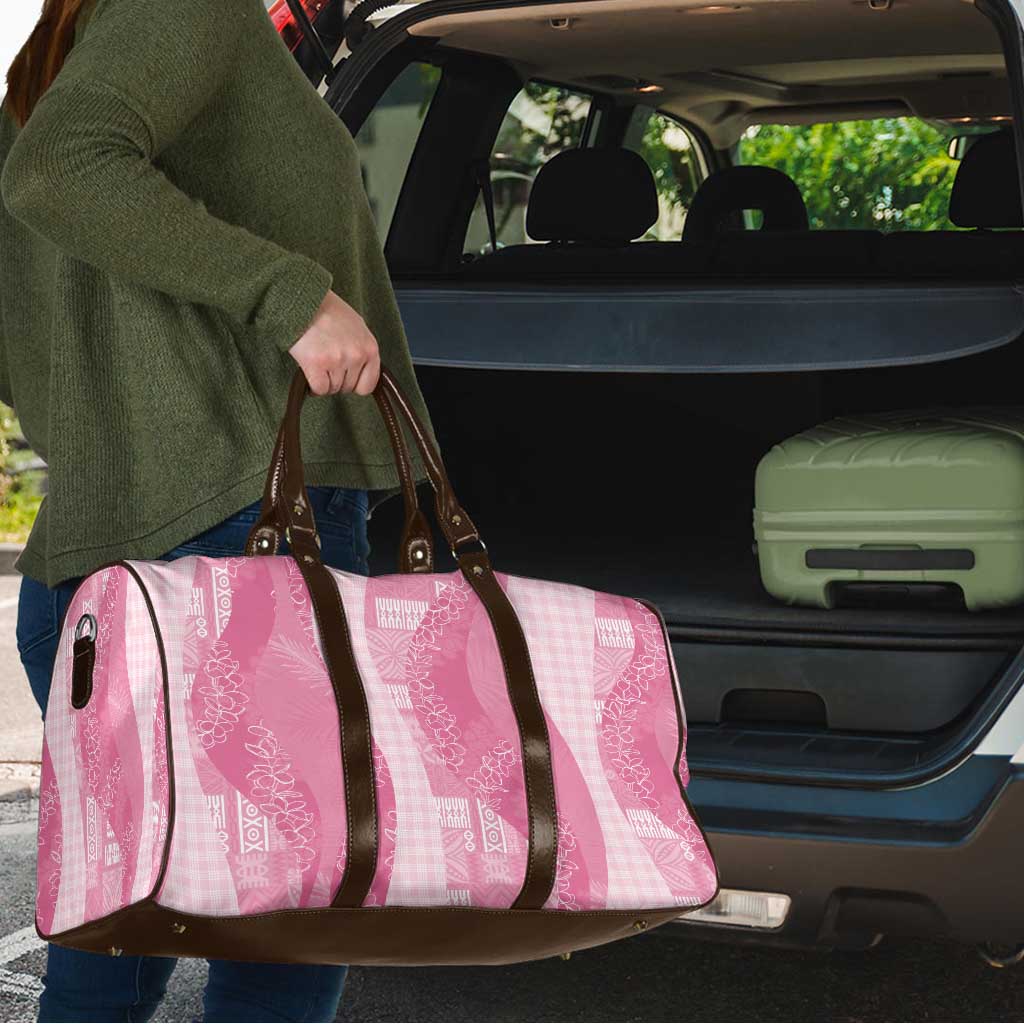 Polynesian Tribal Pattern Patchwork Picturesque Travel Bag Rose Pink