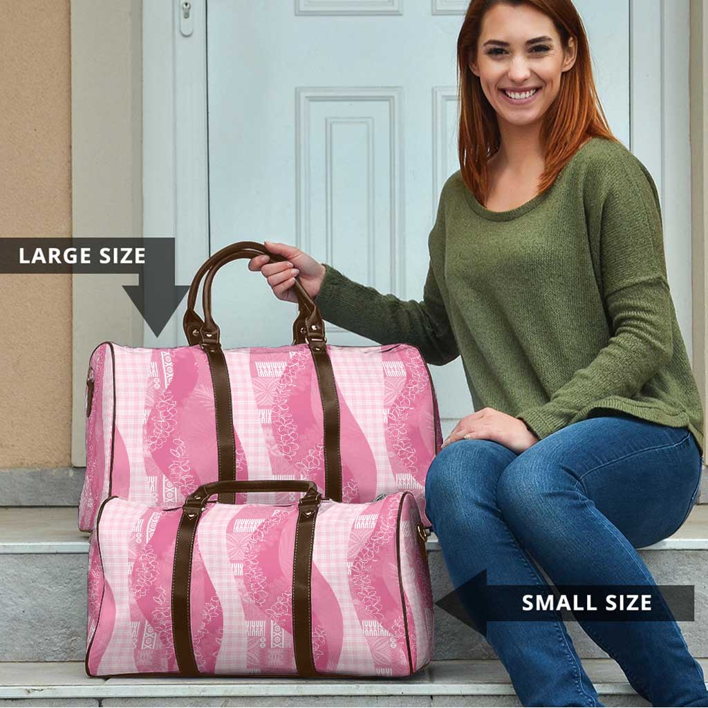 Polynesian Tribal Pattern Patchwork Picturesque Travel Bag Rose Pink