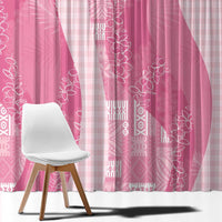 Polynesian Tribal Pattern Patchwork Picturesque Window Curtain Rose Pink