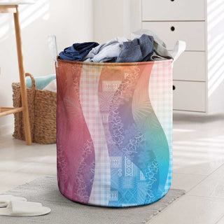 Polynesian Tribal Pattern Patchwork Picturesque Laundry Basket Holographic LT7 - S: 35 × 45cm / Holographic
