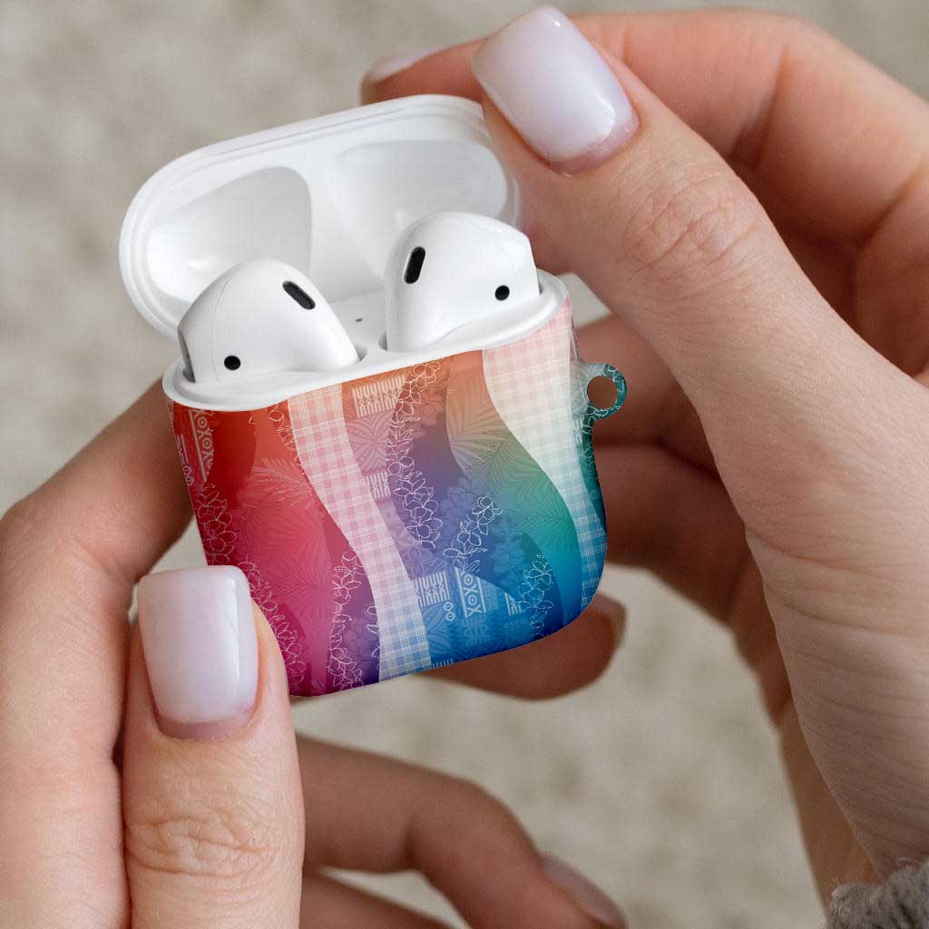 Polynesian Tribal Pattern Patchwork Picturesque AirPods Case Holographic