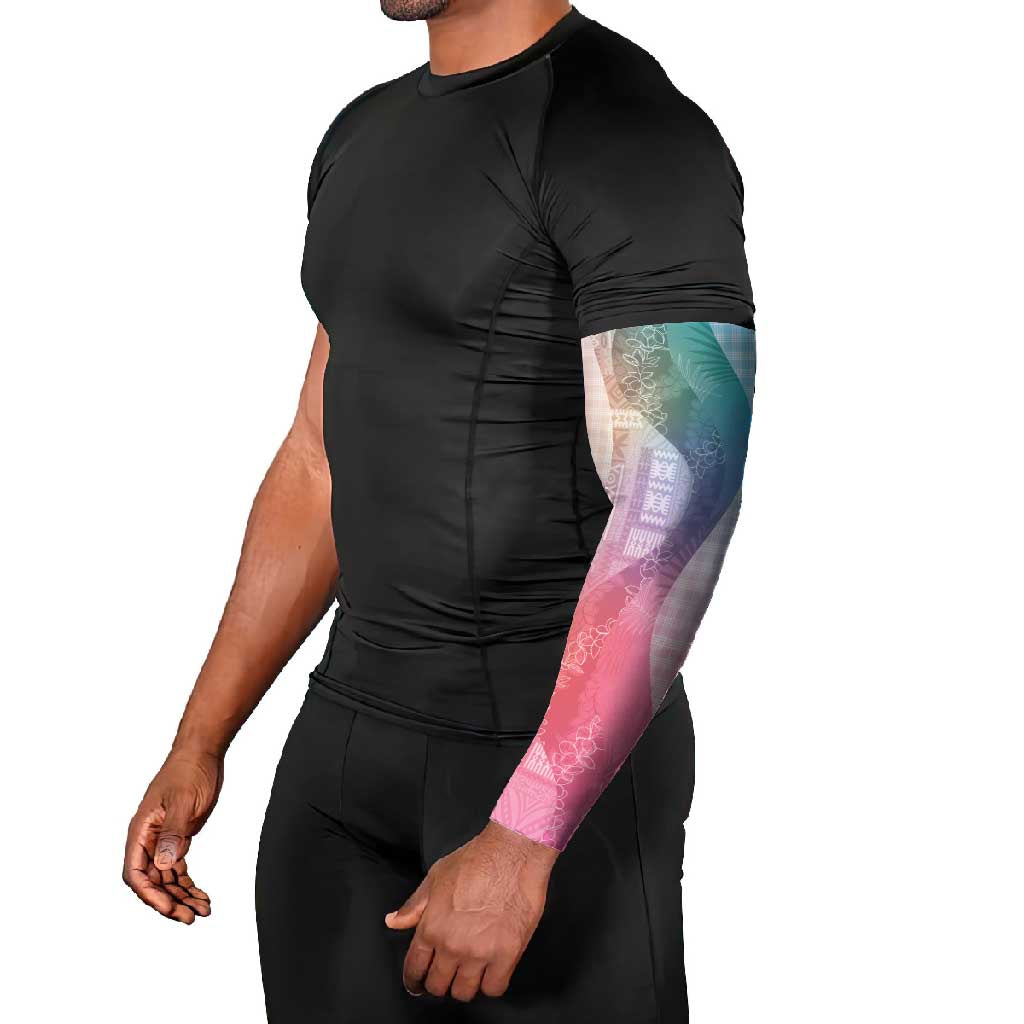 Polynesian Tribal Pattern Patchwork Picturesque Arm Sleeves Holographic