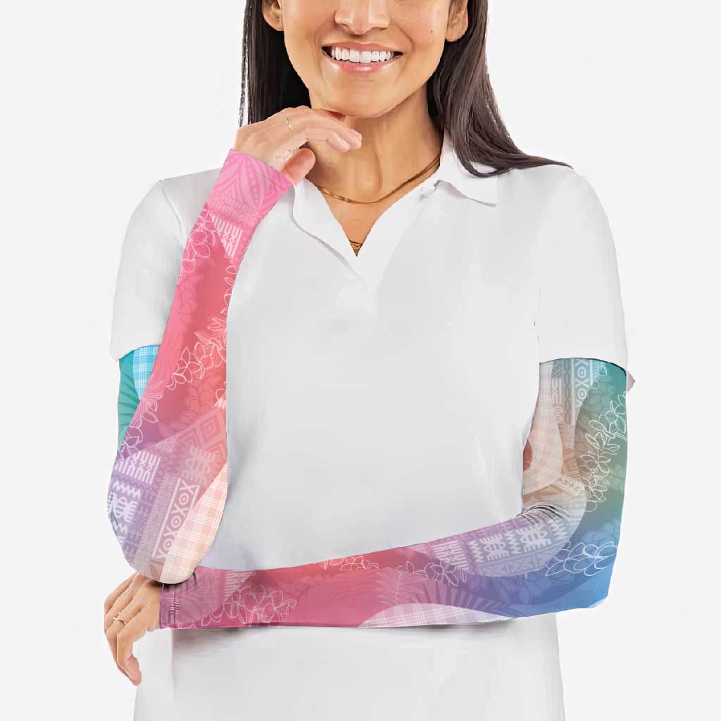 Polynesian Tribal Pattern Patchwork Picturesque Arm Sleeves Holographic