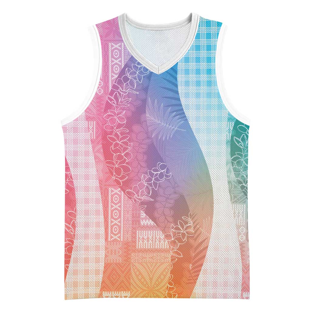 Polynesian Tribal Pattern Patchwork Picturesque Basketball Jersey Holographic