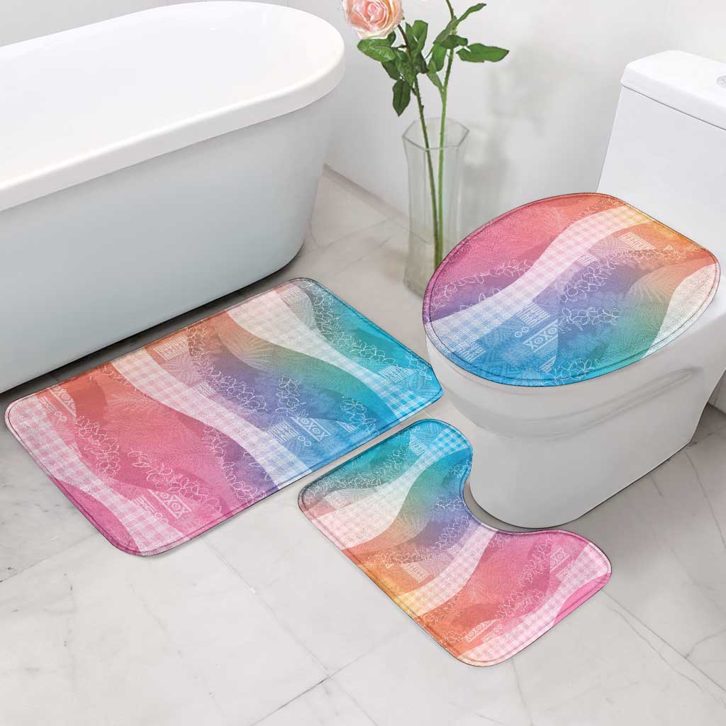 Polynesian Tribal Pattern Patchwork Picturesque Bathroom Set Holographic