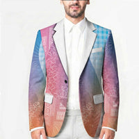 Polynesian Tribal Pattern Patchwork Picturesque Blazer Holographic