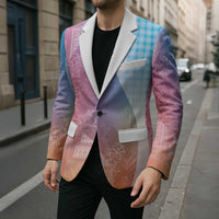 Polynesian Tribal Pattern Patchwork Picturesque Blazer Holographic