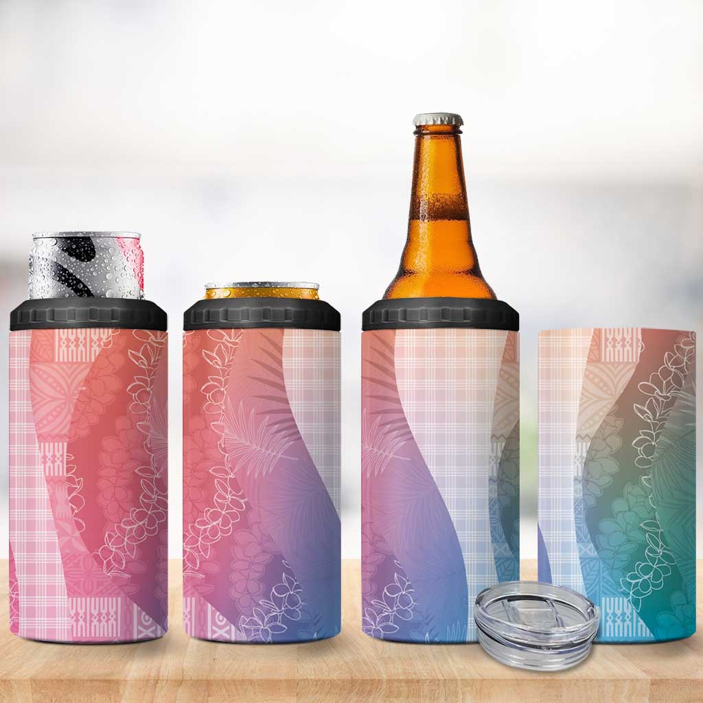 Polynesian Tribal Pattern Patchwork Picturesque 4 in 1 Can Cooler Tumbler Holographic LT7 - Polynesian Pride
