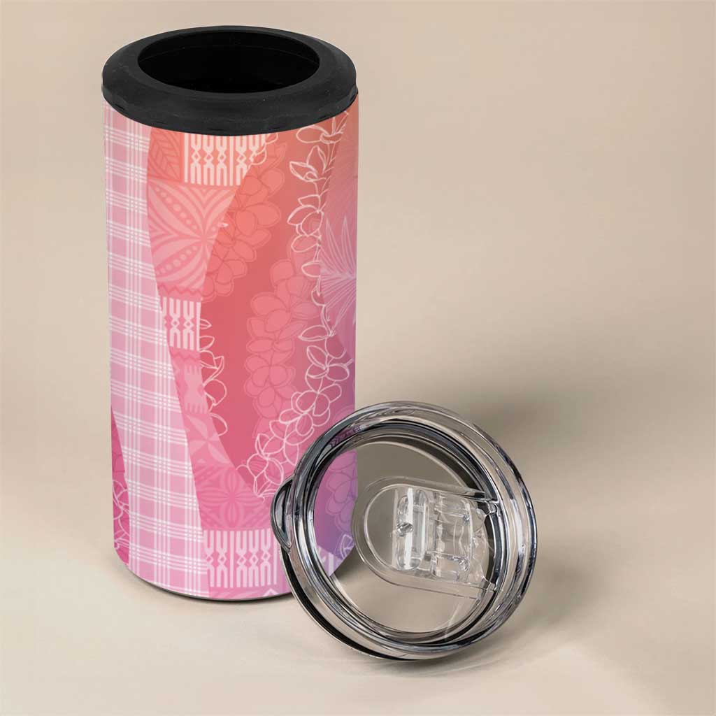 Polynesian Tribal Pattern Patchwork Picturesque 4 in 1 Can Cooler Tumbler Holographic LT7 - Polynesian Pride