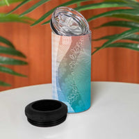 Polynesian Tribal Pattern Patchwork Picturesque 4 in 1 Can Cooler Tumbler Holographic LT7 - Polynesian Pride