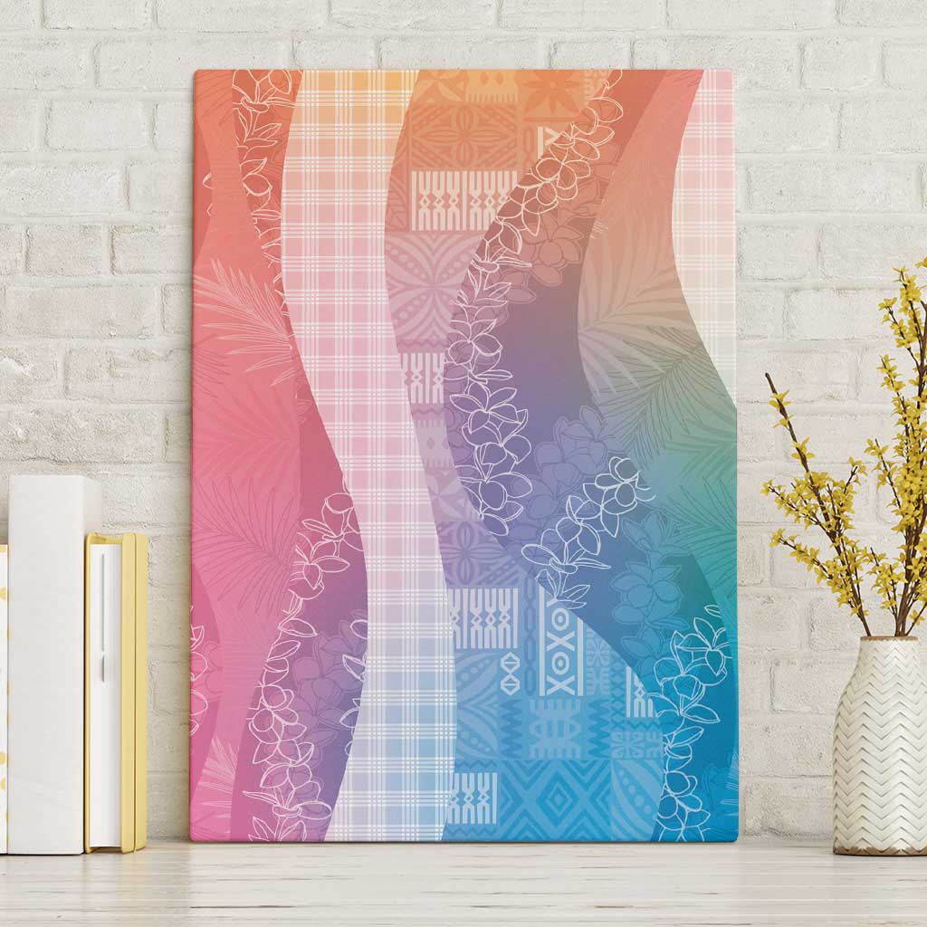 Polynesian Tribal Pattern Patchwork Picturesque Canvas Wall Art Holographic