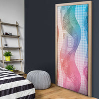 Polynesian Tribal Pattern Patchwork Picturesque Door Cover Holographic