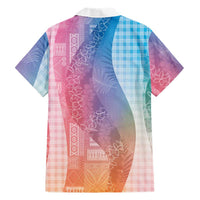 Polynesian Tribal Pattern Patchwork Picturesque Family Matching Off Shoulder Short Dress and Hawaiian Shirt Holographic LT7 - Polynesian Pride