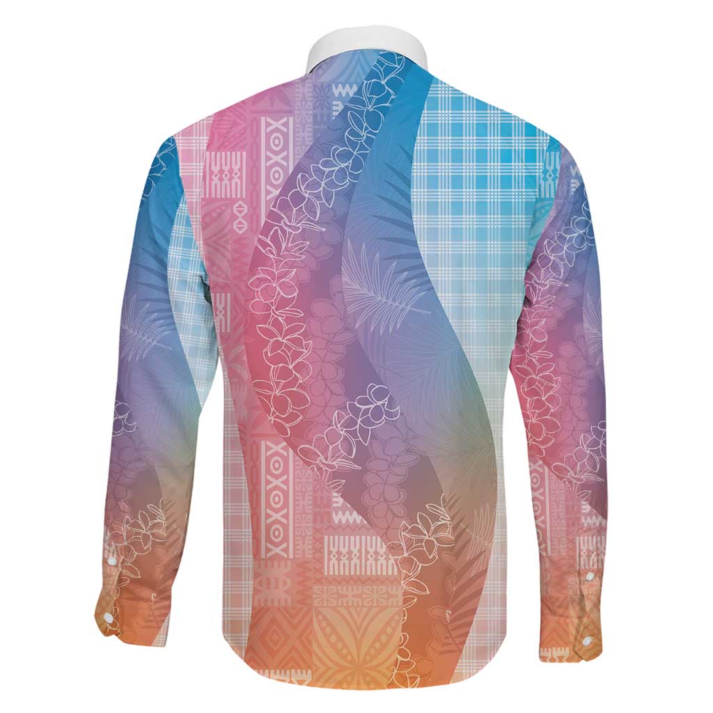 Polynesian Tribal Pattern Patchwork Picturesque Family Matching Off Shoulder Short Dress and Hawaiian Shirt Holographic LT7 - Polynesian Pride