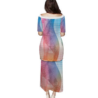 Polynesian Tribal Pattern Patchwork Picturesque Family Matching Puletasi and Hawaiian Shirt Holographic