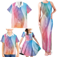 Polynesian Tribal Pattern Patchwork Picturesque Family Matching Tank Maxi Dress and Hawaiian Shirt Holographic LT7 - Polynesian Pride