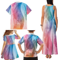 Polynesian Tribal Pattern Patchwork Picturesque Family Matching Tank Maxi Dress and Hawaiian Shirt Holographic LT7 - Polynesian Pride