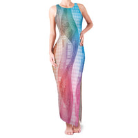 Polynesian Tribal Pattern Patchwork Picturesque Family Matching Tank Maxi Dress and Hawaiian Shirt Holographic LT7 Mom's Dress Holographic - Polynesian Pride