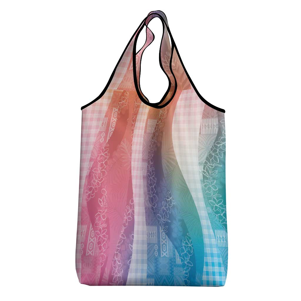 Polynesian Tribal Pattern Patchwork Picturesque Grocery Bag Holographic