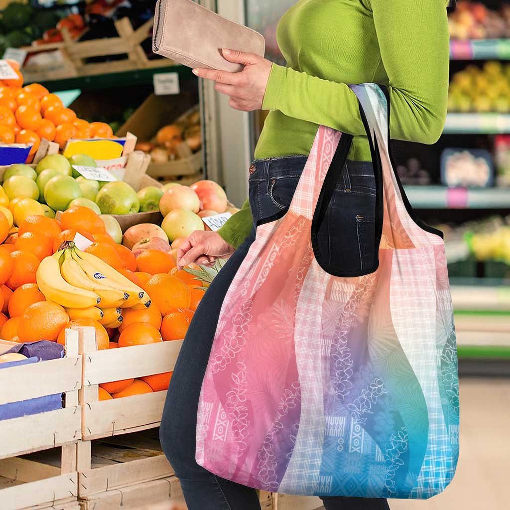 Polynesian Tribal Pattern Patchwork Picturesque Grocery Bag Holographic