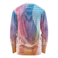 Polynesian Tribal Pattern Patchwork Picturesque Long Sleeve Shirt Holographic