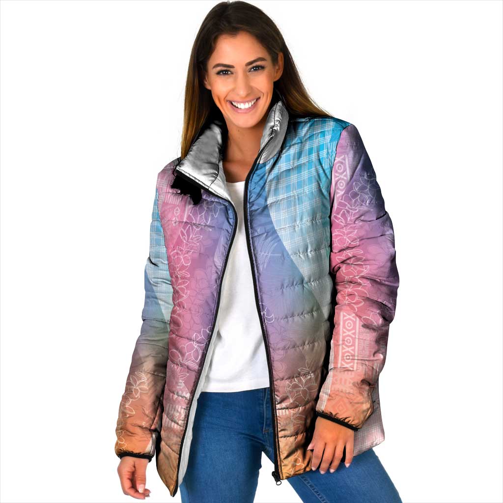 Polynesian Tribal Pattern Patchwork Picturesque Padded Jacket Holographic
