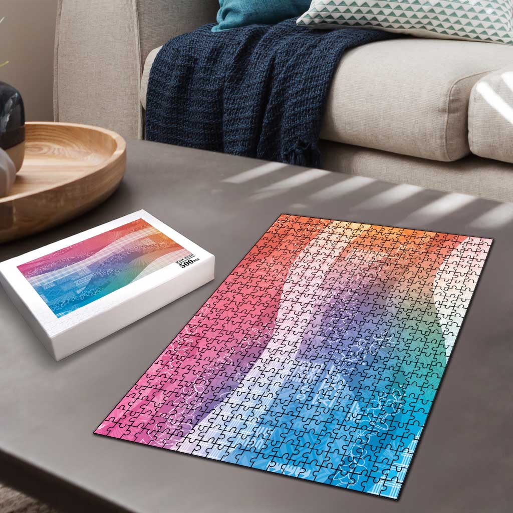 Polynesian Tribal Pattern Patchwork Picturesque Puzzle Holographic