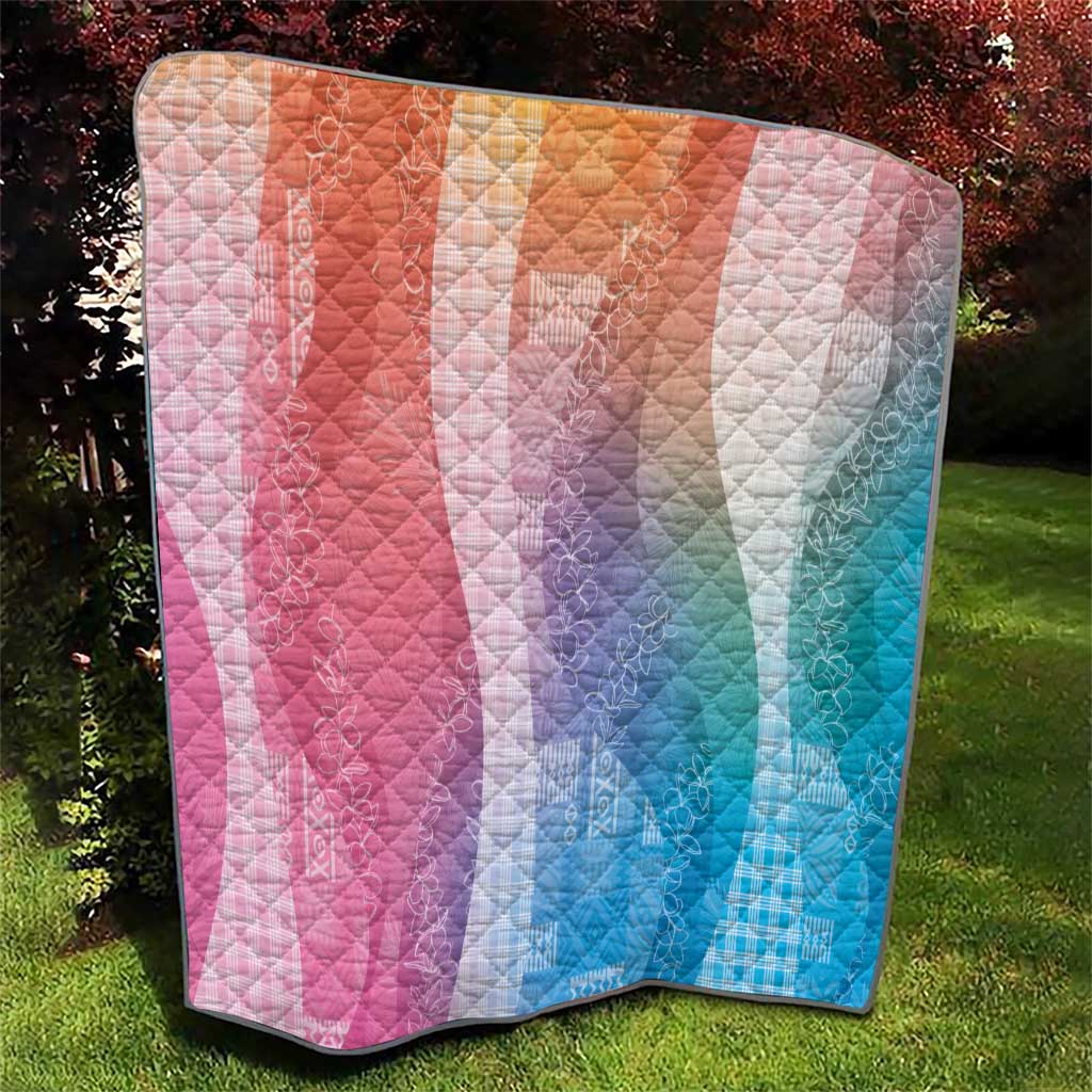 Polynesian Tribal Pattern Patchwork Picturesque Quilt Holographic