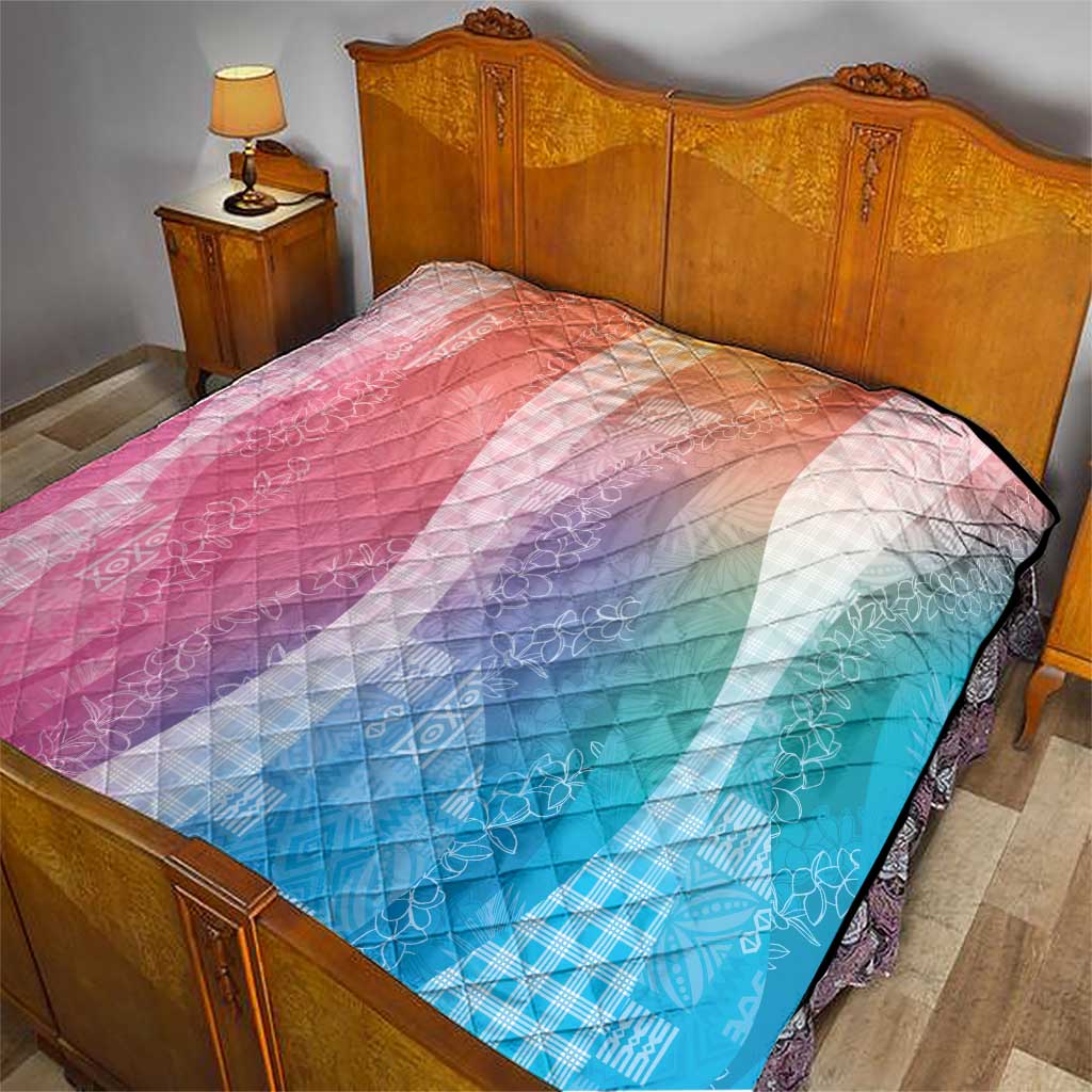Polynesian Tribal Pattern Patchwork Picturesque Quilt Holographic