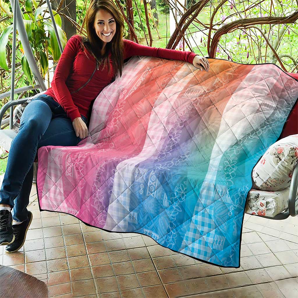 Polynesian Tribal Pattern Patchwork Picturesque Quilt Holographic