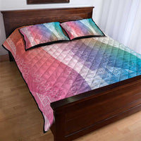 Polynesian Tribal Pattern Patchwork Picturesque Quilt Bed Set Holographic
