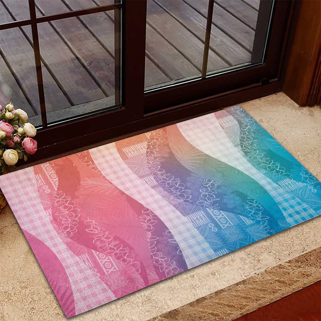 Polynesian Tribal Pattern Patchwork Picturesque Rubber Doormat Holographic LT7 - Polynesian Pride