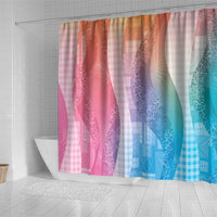 Polynesian Tribal Pattern Patchwork Picturesque Shower Curtain Holographic
