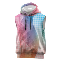 Polynesian Tribal Pattern Patchwork Picturesque Sleeveless Hoodie Holographic LT7 Holographic - Polynesian Pride