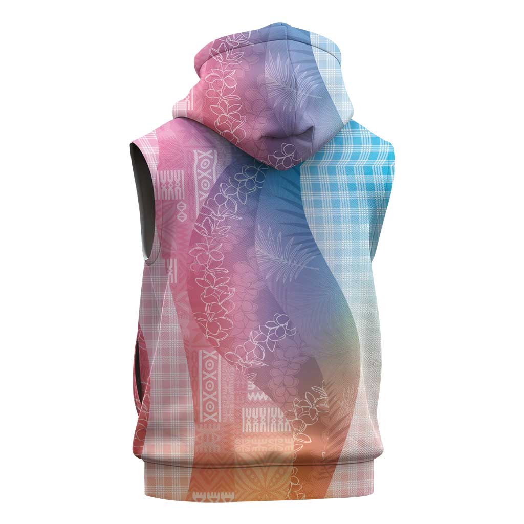 Polynesian Tribal Pattern Patchwork Picturesque Sleeveless Hoodie Holographic LT7 - Polynesian Pride
