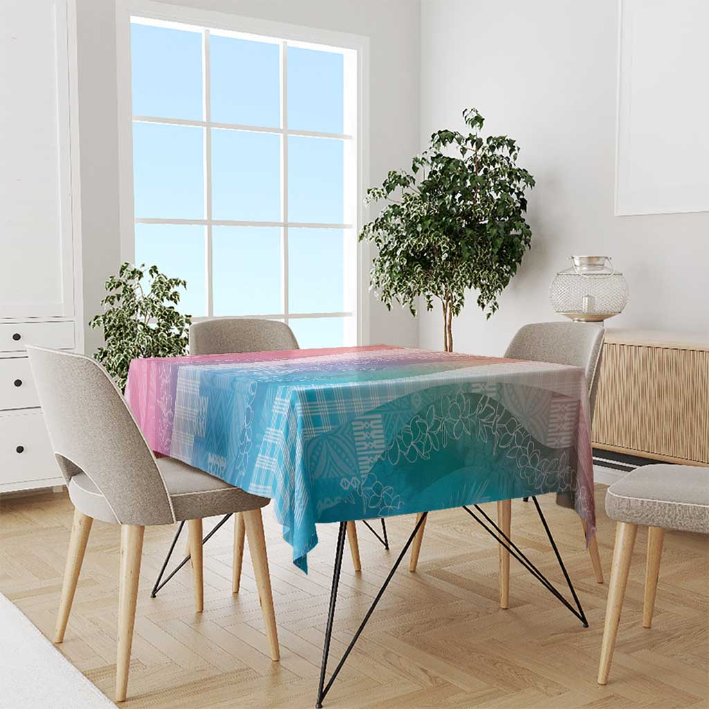 Polynesian Tribal Pattern Patchwork Picturesque Tablecloth Holographic