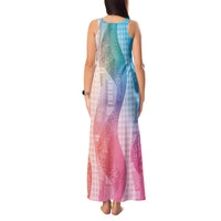 Polynesian Tribal Pattern Patchwork Picturesque Tank Maxi Dress Holographic