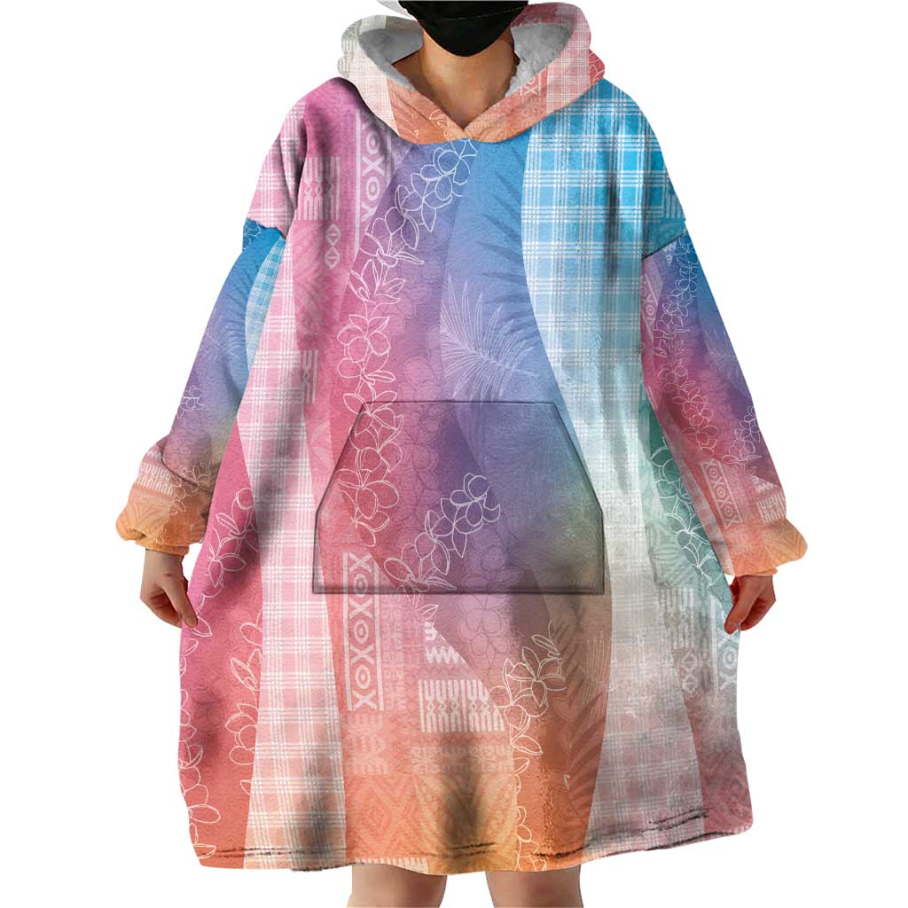 Polynesian Tribal Pattern Patchwork Picturesque Wearable Blanket Hoodie Holographic
