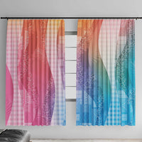 Polynesian Tribal Pattern Patchwork Picturesque Window Curtain Holographic