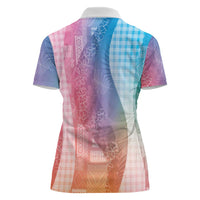 Polynesian Tribal Pattern Patchwork Picturesque Women Polo Shirt Holographic