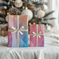 Polynesian Tribal Pattern Patchwork Picturesque Wrapping Paper Holographic