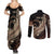 Personalized Solomon Islands Crocodile Couples Matching Summer Maxi Dress and Long Sleeve Button Shirt Hapi Isles - Independence Anniversary