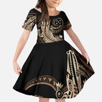 Personalized Solomon Islands Crocodile Family Matching Mermaid Dress and Hawaiian Shirt Hapi Isles - Independence Anniversary LT7 Daughter's Dress Brown - Polynesian Pride
