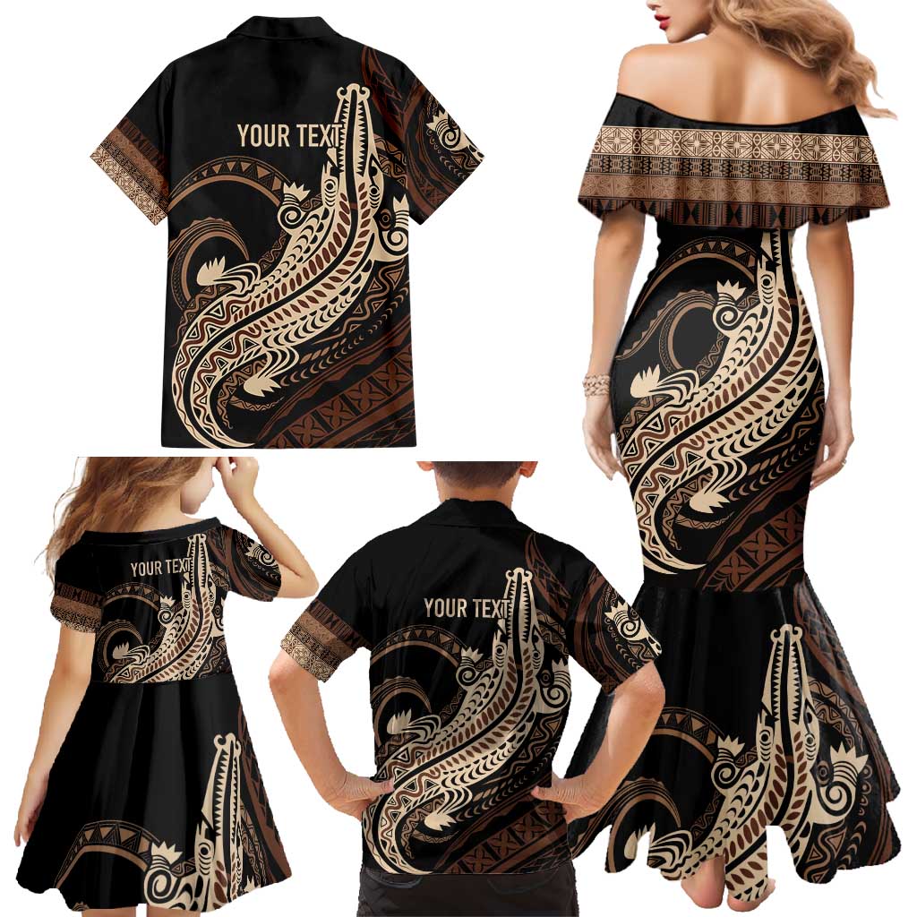 Personalized Solomon Islands Crocodile Family Matching Mermaid Dress and Hawaiian Shirt Hapi Isles - Independence Anniversary LT7 - Polynesian Pride